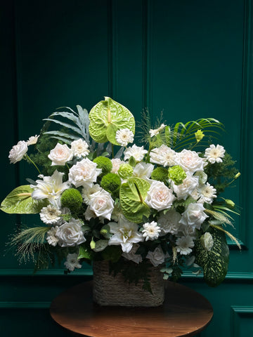 Lẵng 33 an nhiên - Tông trắng xanh