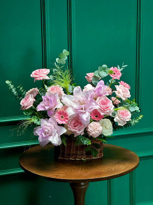 Lẵng 07 ngọt ngào - Tông hồng pastel