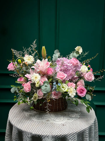 Lẵng 10 ngọt ngào - Tông hồng pastel