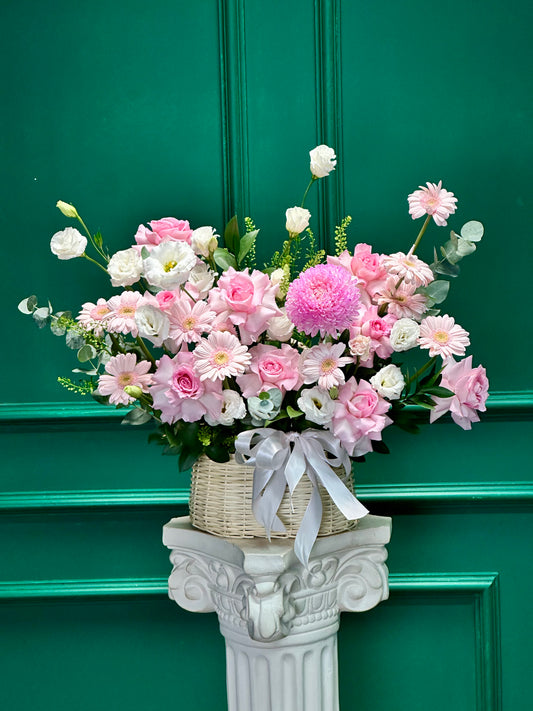 Lẵng 13 ngọt ngào - Tông hồng pastel