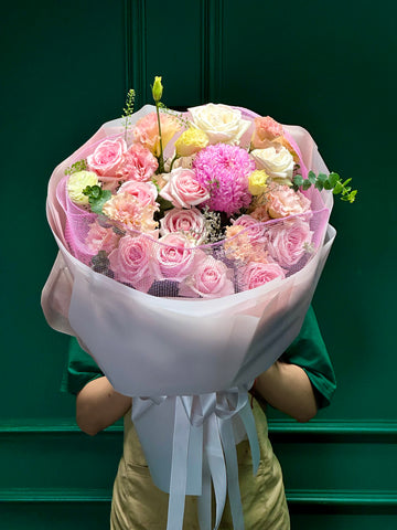 Bó 17 tròn đầy - Tông hồng