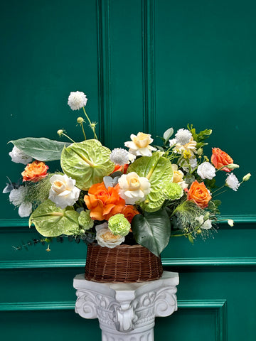 Lẵng 52 an ấm - Tông cam xanh lá