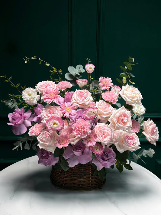 Lẵng 48 Ngọt ngào - Tông hồng