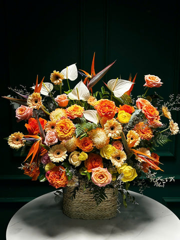 Lẵng 60 Rực rỡ - Tông cam