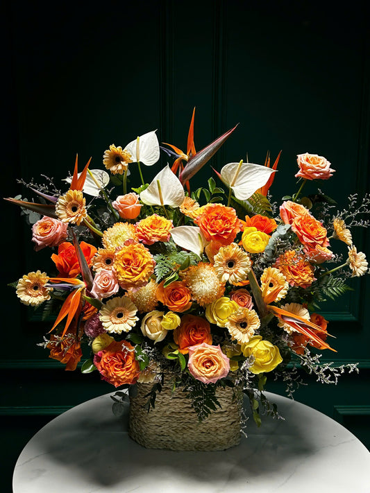 Lẵng 60 Rực rỡ - Tông cam